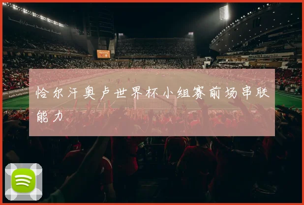 恰尔汗奥卢世界杯小组赛前场串联能力